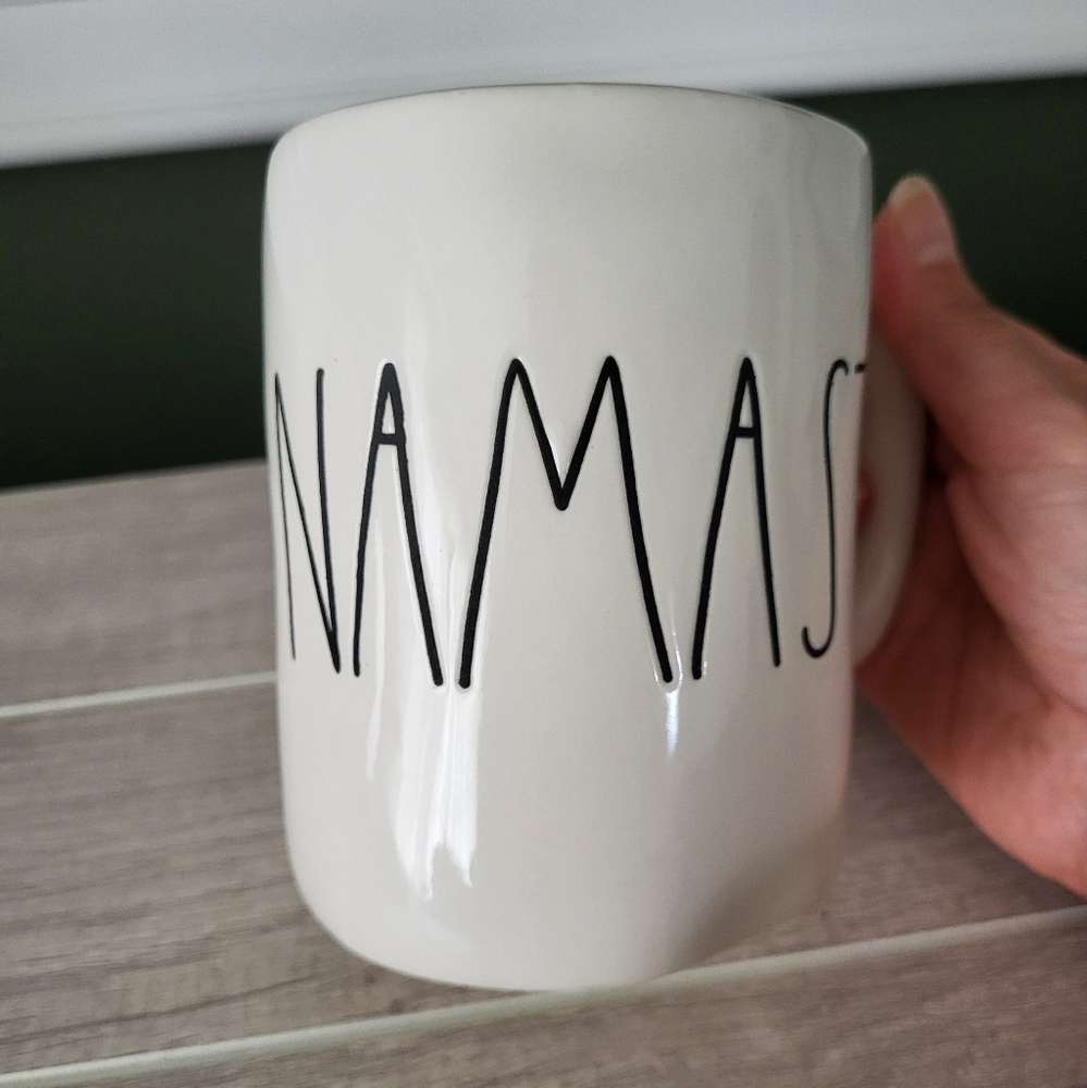 Rae Dunn Namaste Artisan Collection by Magenta Coffee Tea‎ Mug Ivory Black